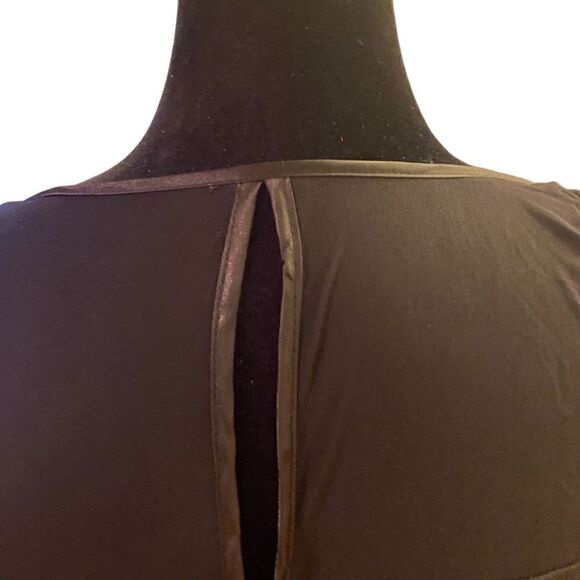 Venus‎ Retro Look Black Floral Embroidered Dress with Tulle Overlay Size 10 NWT - Picture 9 of 13